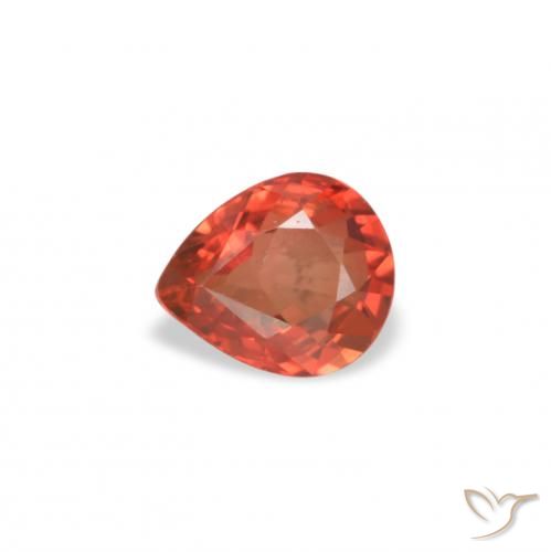 0.43ct Natural vermelho médio Safira, Formato de pêra, VVS-VS
