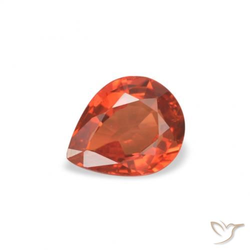 0.51ct Natural vermelho médio Safira, Formato de pêra, VVS-VS