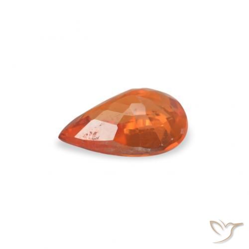 Safira vermelho intenso Natural 0.46ct, Formato de pêra, VVS-VS