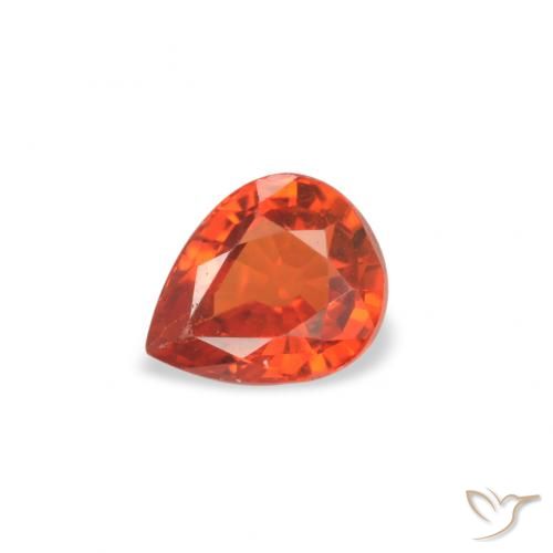 0.52ct Natural laranja avermelhado Safira, Formato de pêra, VVS-VS