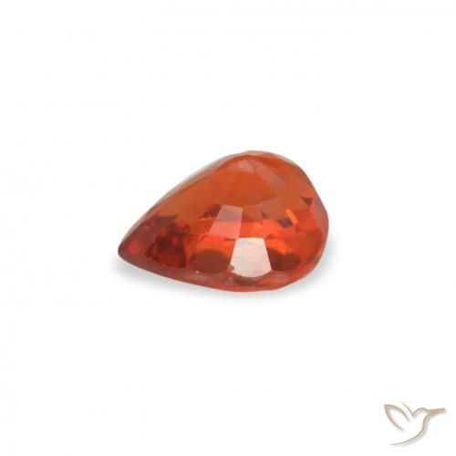 Safira laranja avermelhado Natural 0.52ct, Formato de pêra, VVS-VS