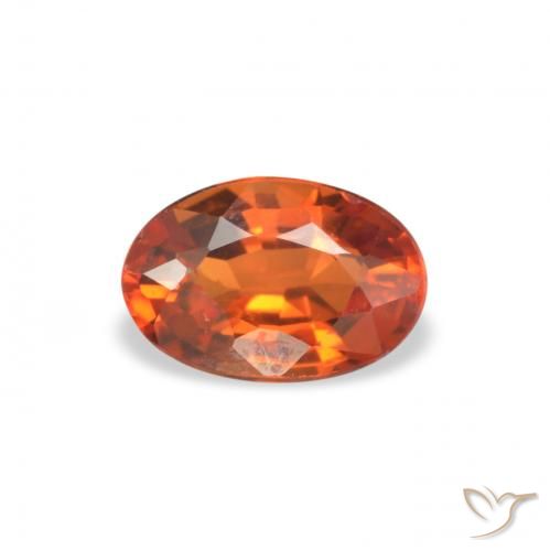 0.65ct Natural fogo laranja Safira, oval, VVS-VS