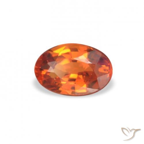 Safira fogo laranja Natural 0.65ct, oval, VVS-VS