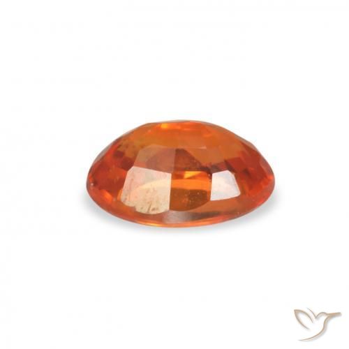 Safira fogo laranja Natural 0.65ct, oval, VVS-VS