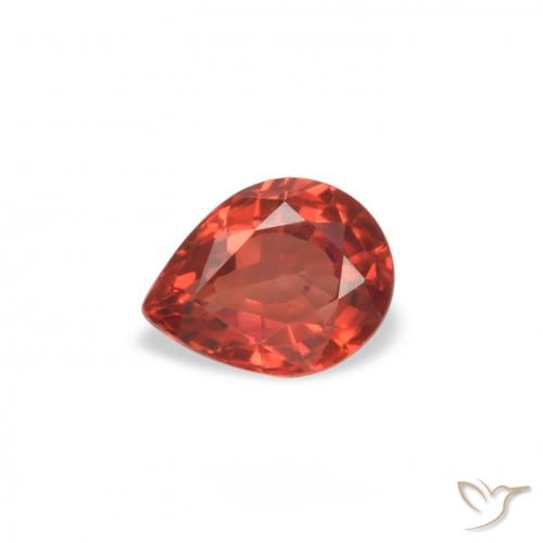 0.45ct Natural Vermelho Carmesim Brilhante Safira, Formato de pêra, VVS-VS