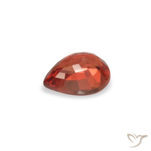 Safira Vermelho Carmesim Brilhante Natural 0.45ct, Formato de pêra, VVS-VS