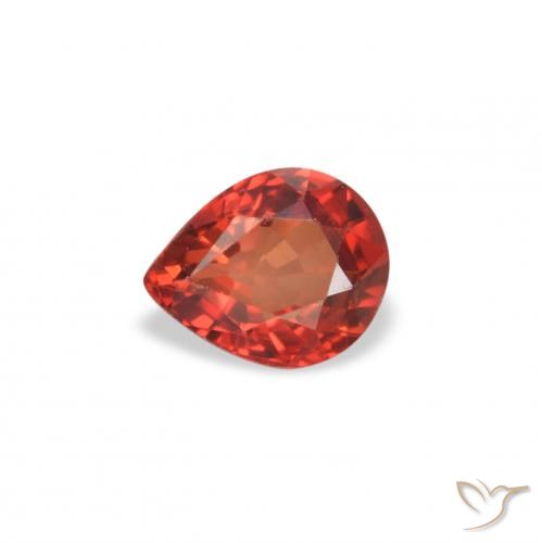0.42ct Natural Vermelho brilhante Safira, Formato de pêra, VVS-VS