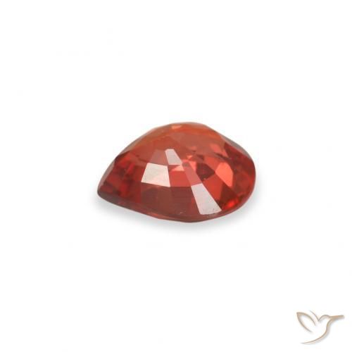 Safira Vermelho brilhante Natural 0.42ct, Formato de pêra, VVS-VS