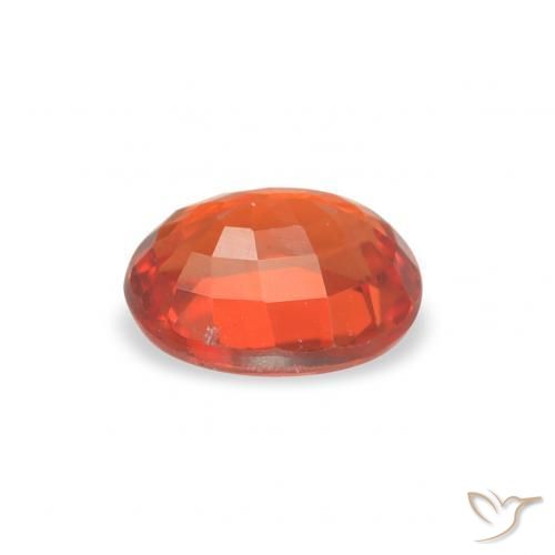 Safira laranja avermelhado Natural 0.58ct, oval, VVS