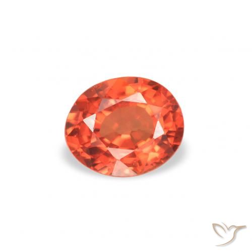 0.38ct Natural laranja avermelhado Safira, oval, VVS