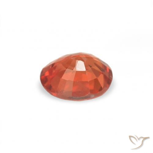 Safira laranja avermelhado Natural 0.38ct, oval, VVS