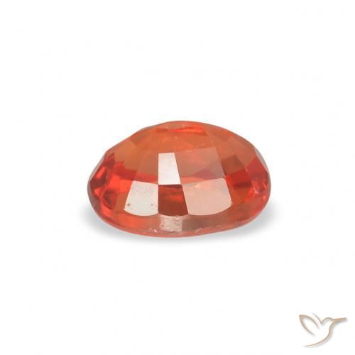 Safira laranja avermelhado Natural 0.52ct, oval, VVS