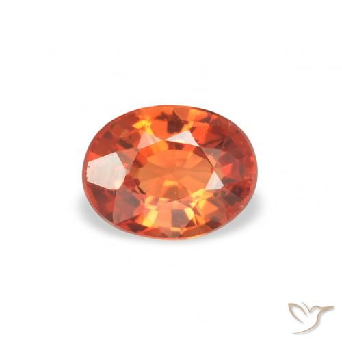 0.41ct Natural âmbar laranja Safira, oval, VS