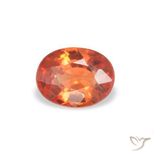 Safira âmbar laranja Natural 0.41ct, oval, VS