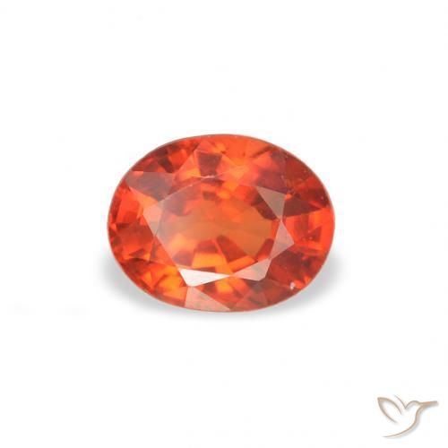 Safira fogo laranja Natural 0.39ct, oval, VS