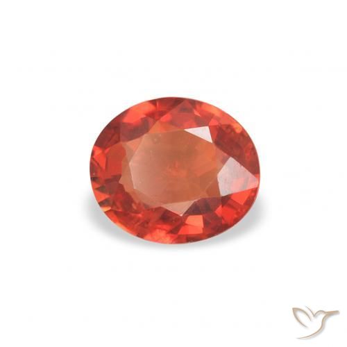Safira laranja quente Natural 0.36ct, oval, VS