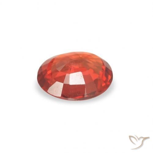 Safira laranja quente Natural 0.36ct, oval, VS