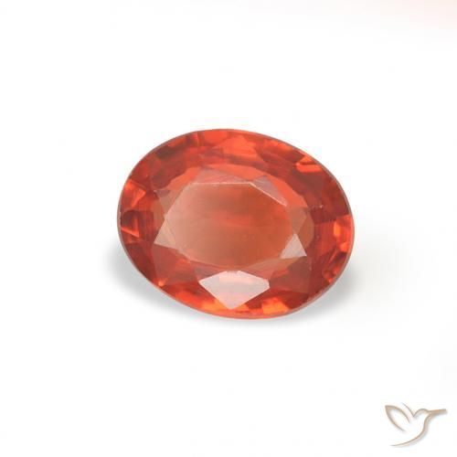 Safira laranja avermelhado Natural 0.39ct, oval, VS