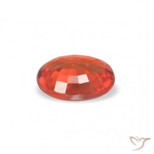 Safira laranja avermelhado Natural 0.39ct, oval, VS