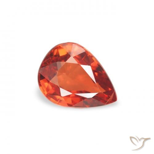 Safira Laranja Profundo Natural 0.51ct, Formato de pêra, VS
