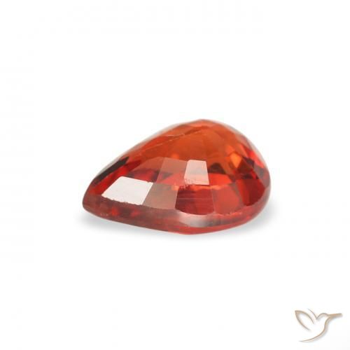 Safira Laranja Profundo Natural 0.51ct, Formato de pêra, VS