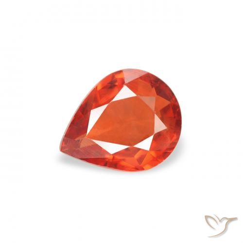 0.45ct Natural fogo laranja Safira, Formato de pêra, VS