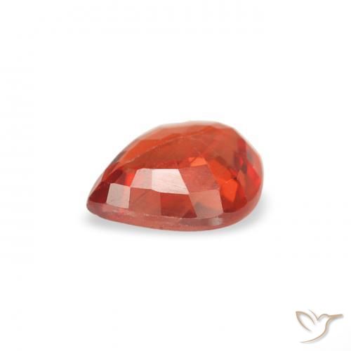Safira fogo laranja Natural 0.45ct, Formato de pêra, VS