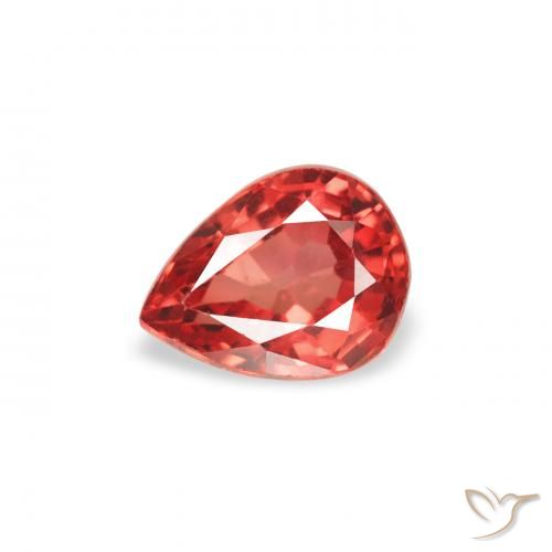 0.43ct Natural vermelho médio Safira, Formato de pêra, VS