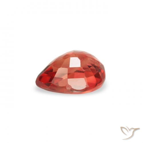 Safira vermelho médio Natural 0.43ct, Formato de pêra, VS