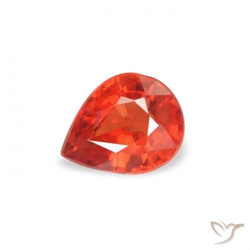 0.42ct Natural vermelho intenso Safira, Formato de pêra, VS