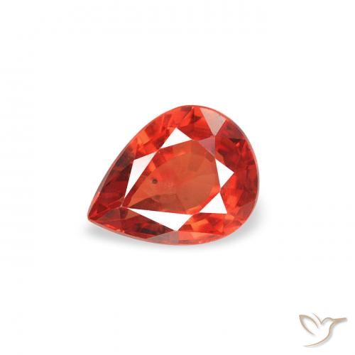 0.38ct Natural vermelho intenso Safira, Formato de pêra, VS