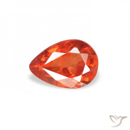 0.60ct Natural fogo laranja Safira, Formato de pêra, VS