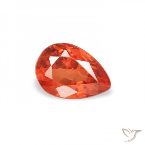 Safira fogo laranja Natural 0.60ct, Formato de pêra, VS