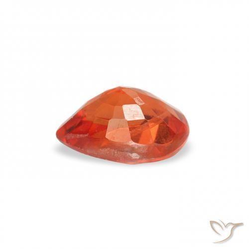 Safira fogo laranja Natural 0.60ct, Formato de pêra, VS