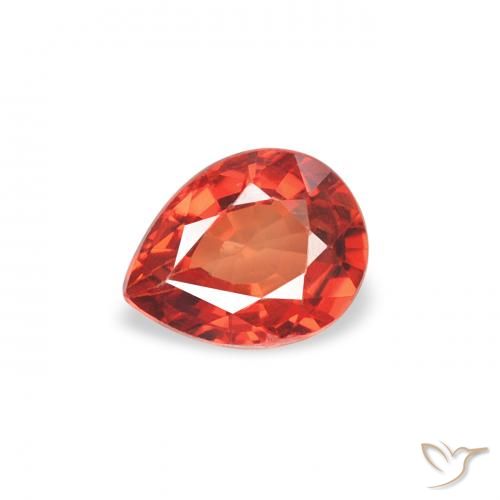 0.42ct Natural Laranja Médio Safira, Formato de pêra, VS