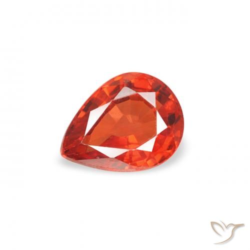 0.44ct Natural âmbar laranja Safira, Formato de pêra, VS