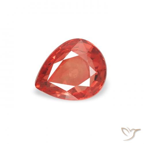 0.49ct Natural vermelho intenso Safira, Formato de pêra, VS