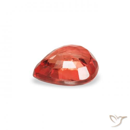 Safira vermelho intenso Natural 0.49ct, Formato de pêra, VS