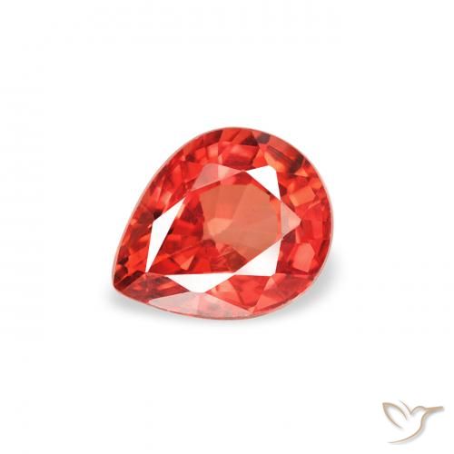 0.49ct Natural vermelho intenso Safira, Formato de pêra, VS