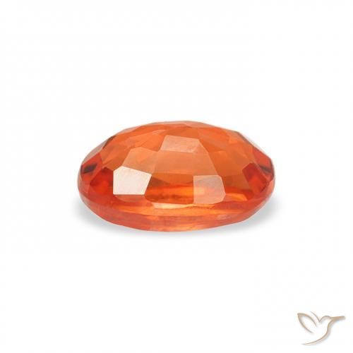 Safira laranja avermelhado Natural 0.76ct, oval, VS
