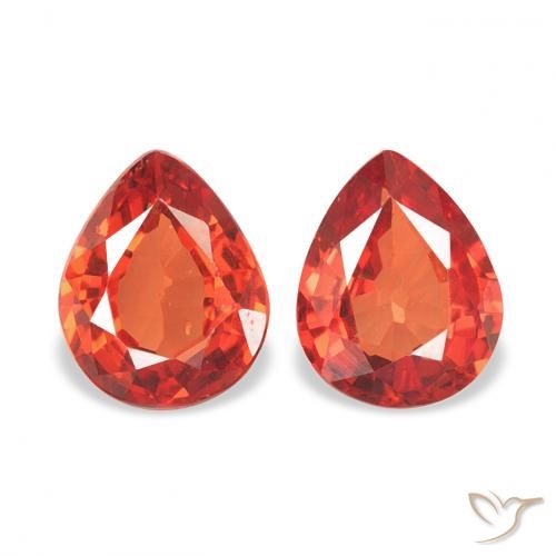 0.67ctw Natural vermelho intenso Safira, Formato de pêra, VS