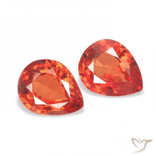 Pedras preciosas de Safira vermelho intenso natural de 0.67 ct, Formato de pêra, VS