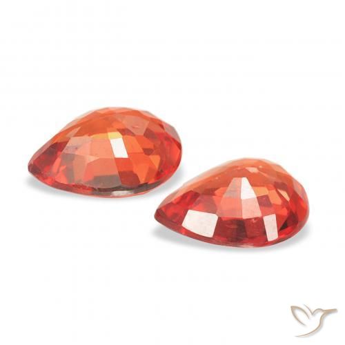 Pedras preciosas de Safira vermelho intenso natural de 0.67 ct, Formato de pêra, VS