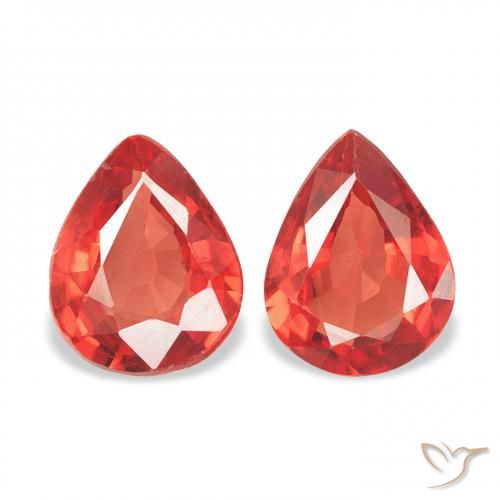 0.81ctw Natural Vermelho Carmesim Brilhante Safira, Formato de pêra, VVS-VS