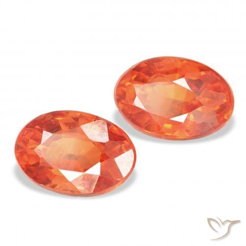 Pedras preciosas de Safira Laranja Médio natural de 1.60 ct, oval, VS