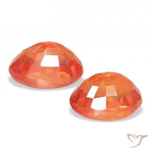 Pedras preciosas de Safira Laranja Médio natural de 1.60 ct, oval, VS