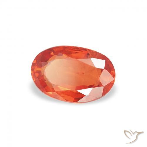 Safira Laranja Médio Natural 0.67ct, oval, VS