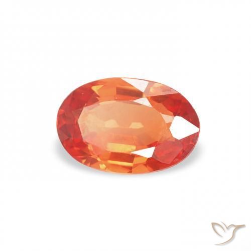 Safira fogo laranja Natural 0.56ct, oval, VS