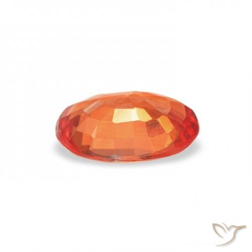 Safira fogo laranja Natural 0.56ct, oval, VS