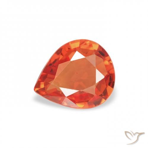 0.68ct Natural Laranja Médio Safira, Formato de pêra, VVS
